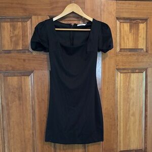 Miami Elegant Black Puff Sleeve Mini Dress
